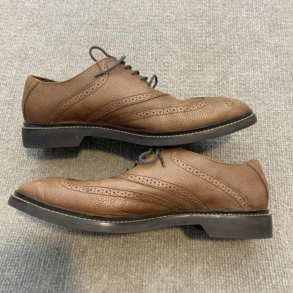 Cole Haan Shoes Mens Size 9 Brown Leather Wingtip Oxfords C09976 Business Preppy